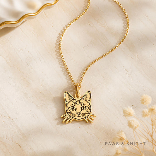 Custom Pet Portrait Necklace, Personalized Dog Cat Photo Jewelry, Memorial Keepsake