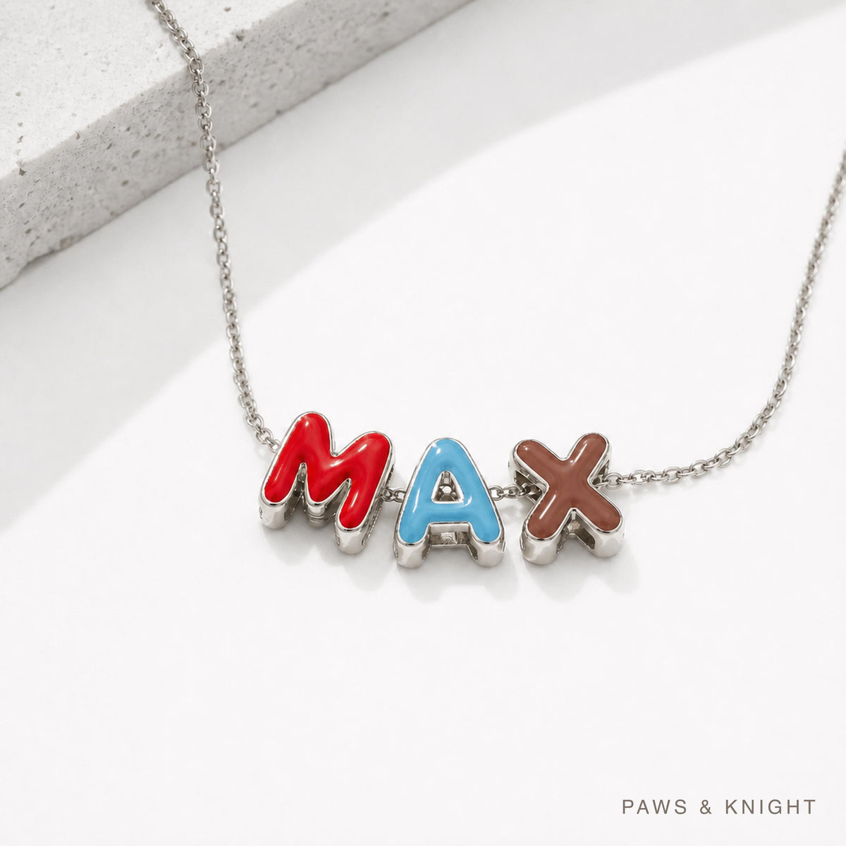 Custom Enamel Bubble Letter Necklace, Personalized Name Jewelry, Colorful Initials (Gold/Silver/Rose Gold)