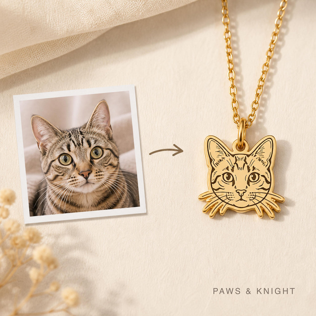 Custom Pet Portrait Necklace, Personalized Dog Cat Photo Jewelry, Memorial Keepsake