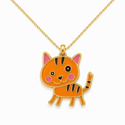 Custom Kids Drawing Necklace, Gold Silver Enamel Pendant, Customised Doodle Jewelry