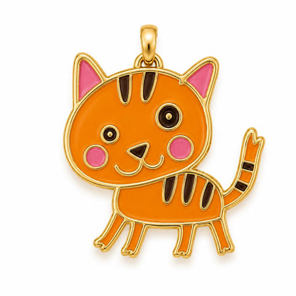 Custom Kids Drawing Necklace, Gold Silver Enamel Pendant, Customised Doodle Jewelry