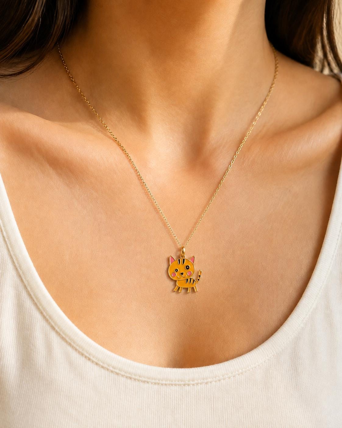 Custom Kids Drawing Necklace, Gold Silver Enamel Pendant, Customised Doodle Jewelry