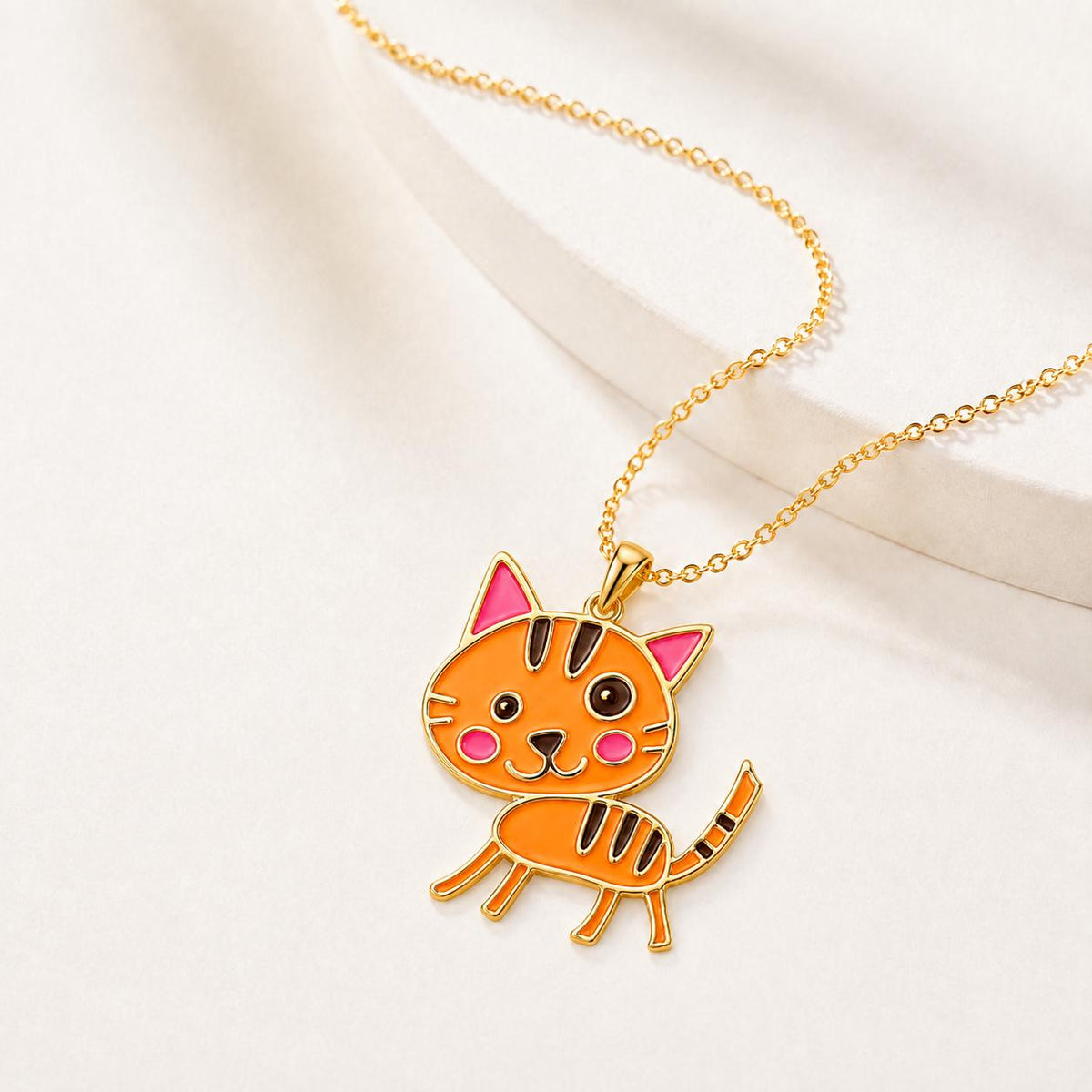 Custom Kids Drawing Necklace, Gold Silver Enamel Pendant, Customised Doodle Jewelry