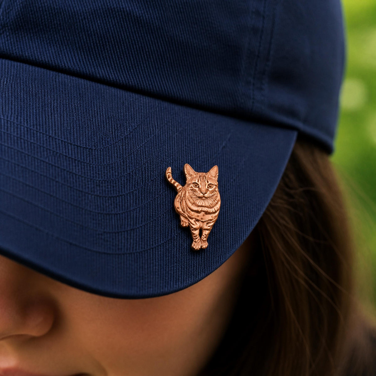 Custom Engraved Pet Portrait Pin, Personalized Dog or Cat Brooch (Copper Base)