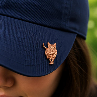 Custom Engraved Pet Portrait Pin, Personalized Dog or Cat Brooch (Copper Base)