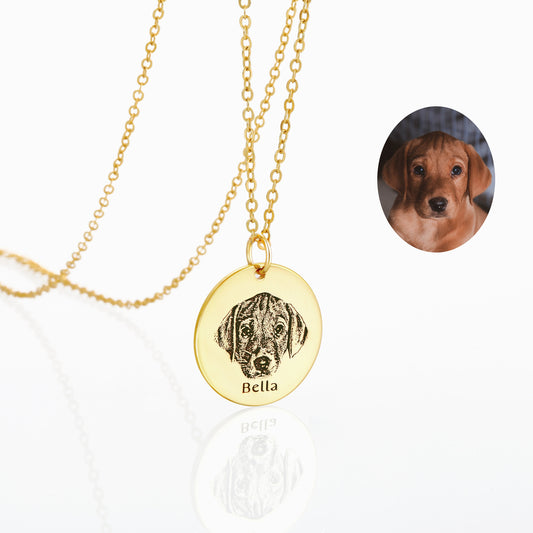 Custom Pet Portrait Necklace, Personalized Pet Photo Jewelry, Personalized Gifts, Pet Photo Necklace, Pet Memorial Necklace, Gift For Mom