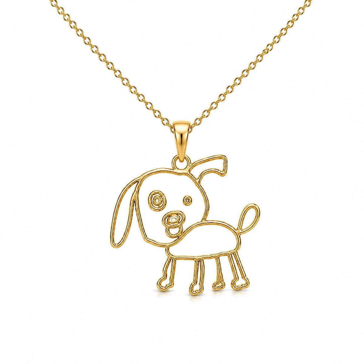 Custom Kids Drawing Necklace, Gold Silver Pendant, Personalized Keepsake Jewelry