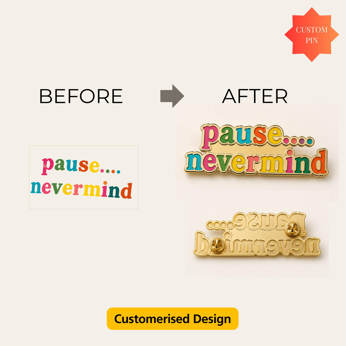 Custom Soft Enamel Pin, Personalized Pin